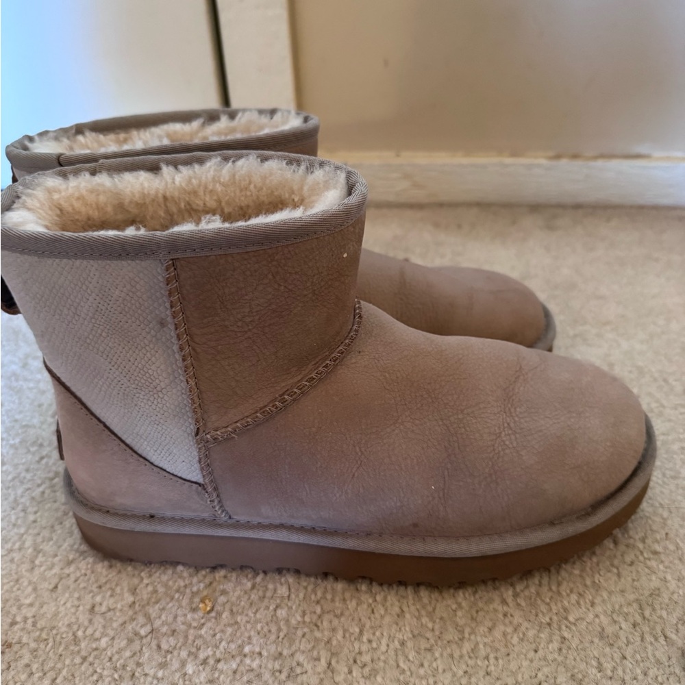 Ugg mini snakeskin boots size 10